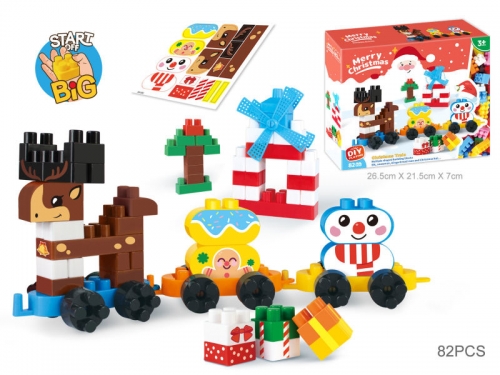 Christmas Train Elk DIY Bricks